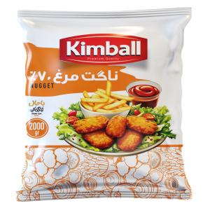 ناگت مرغ سوخاری 70% کیسه نایلون 2 کیلوگرمی نیمه آماده مصرف منجمد